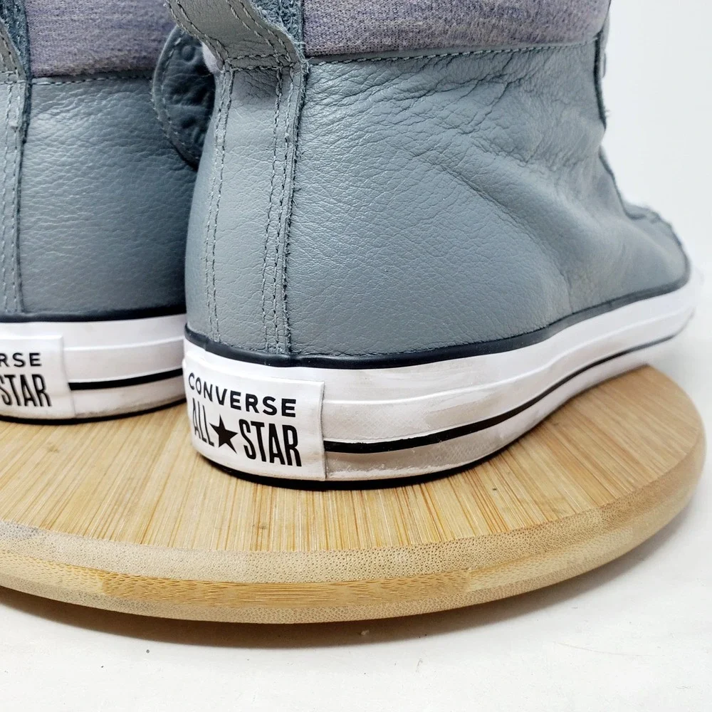 Converse Chuck Taylor All Star Street Mid Shoes Mens 12 Grey Leather Sneaker - Picture 8 of 13
